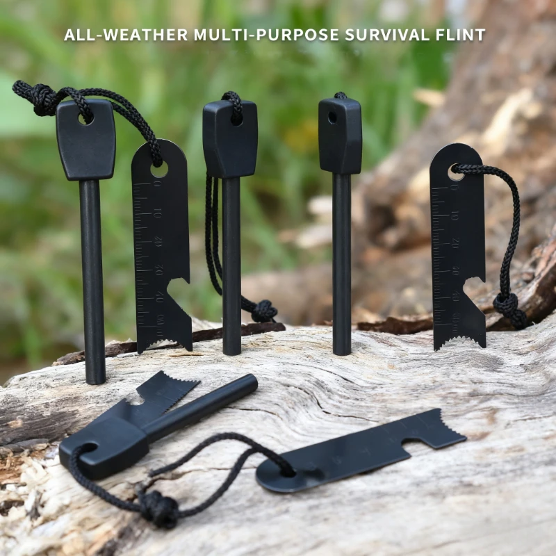Large Solid Flint Magnesium Bar Rod: New Outdoor Fire Starter for Camping, Hiking & Emergency Survival Gear, Plus Bottle Opener