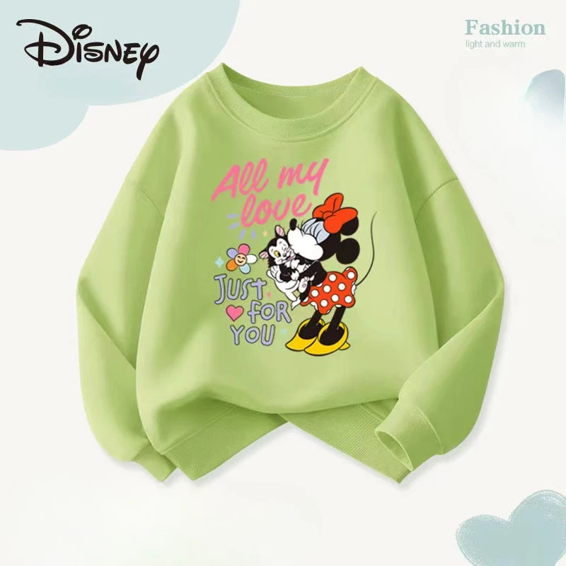 Autumn Children Boy Clothes Disney Minnie Printing Sweatshirts Pullover Fashion Kid Girls Long Sleeves T-shirts Children\'s Tops