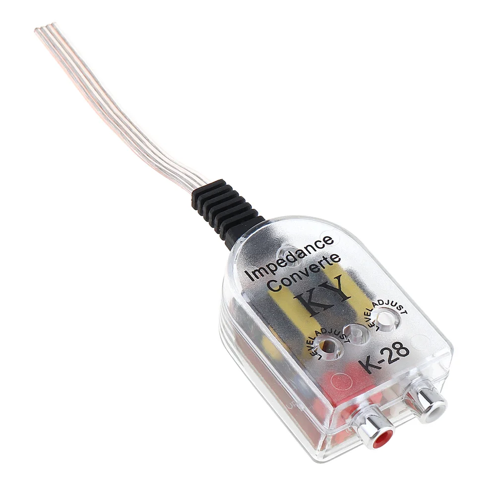 Desain cangkang transparan transformator koil ganda RCA mobil Subwoofer frekuensi tinggi ke konverter frekuensi rendah dengan tali