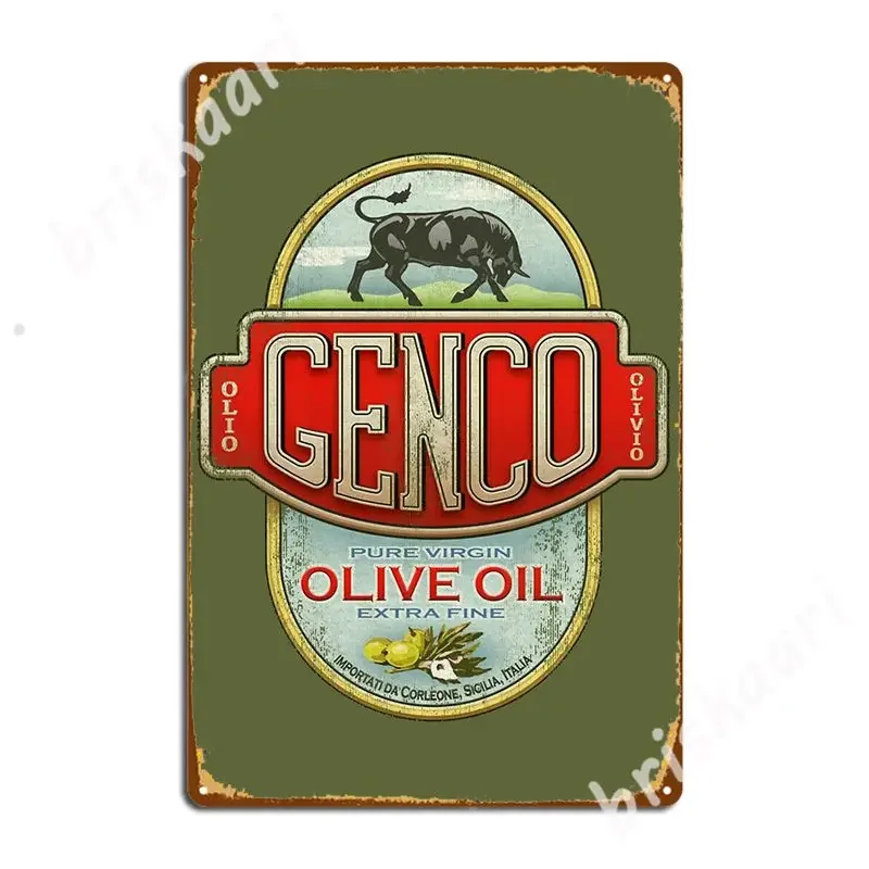 O Padrinho Genco Olive Oil Co. Sinais engraçados do metal, festa do clube, sinais de lata, criar placas