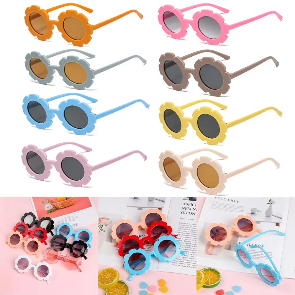 1pc Fashion Boys And Girls Streetwear Eyewear Trend Flower Shape Children Sunglasses Vintage Sun Glasses