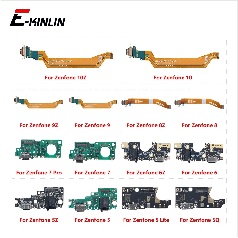 USB Charging Port Connector Board Parts Flex Cable With Mic Repair Parts For Asus Zenfone 10 9 8 7 Pro 6 5 Lite 5Q 10Z 9Z 6Z 5Z