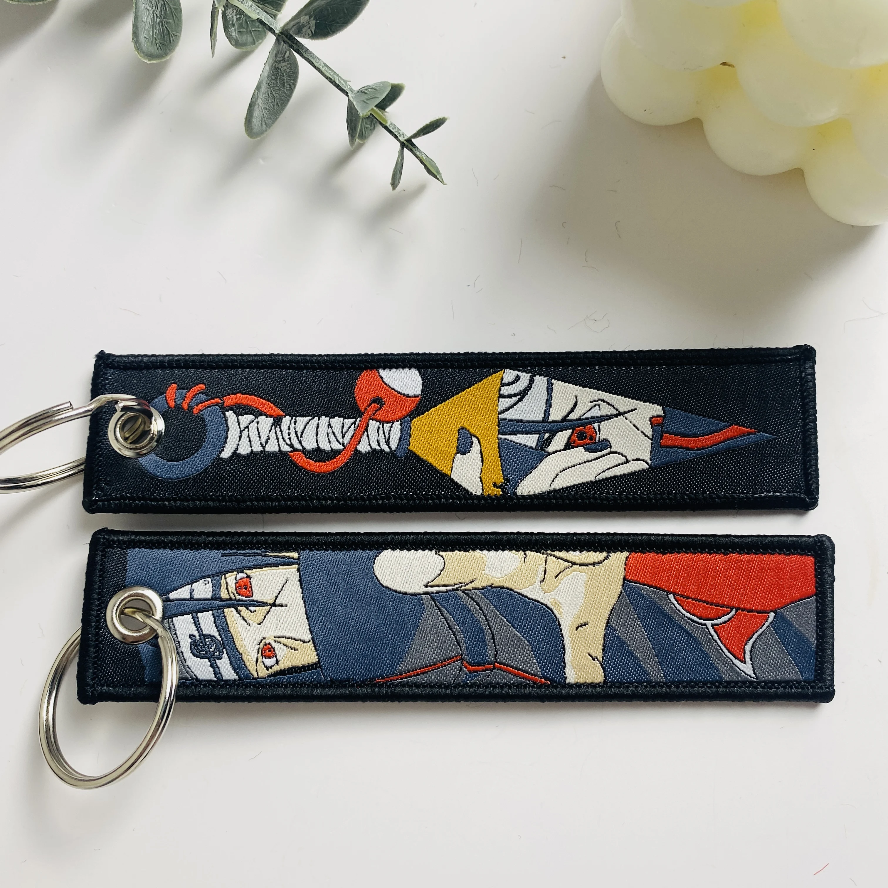 Брелки с вышивкой в стиле аниме, уникальные брелки для ключей в стиле манга, держатель для автомобильного рюкзака, брелок для ключей Chaveiro, ювелирные аксессуары, подарки