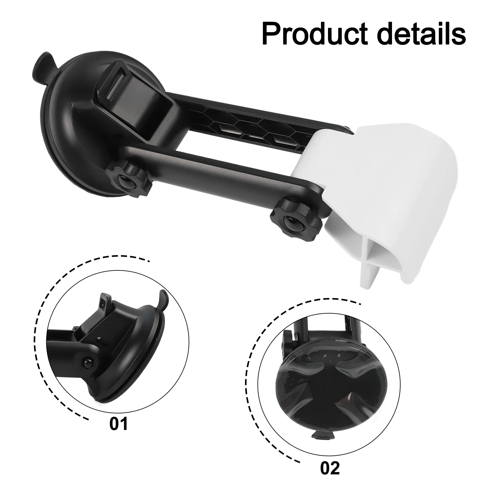 Black Plastic Suction Bracket For Starlink Car Dashboard Mount 360 Rotating Holder For Van Ship RV Marine Kit