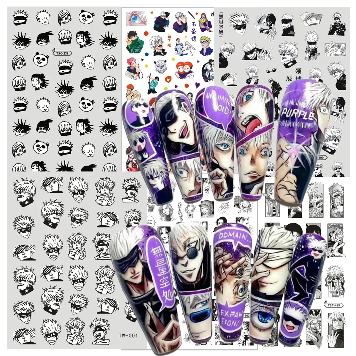 

TSC-290 ハンター×ハンター,HUNTER×HUNTER,Nanami Kento, Anime 3d Nail Art Stickers Nail Stickers
