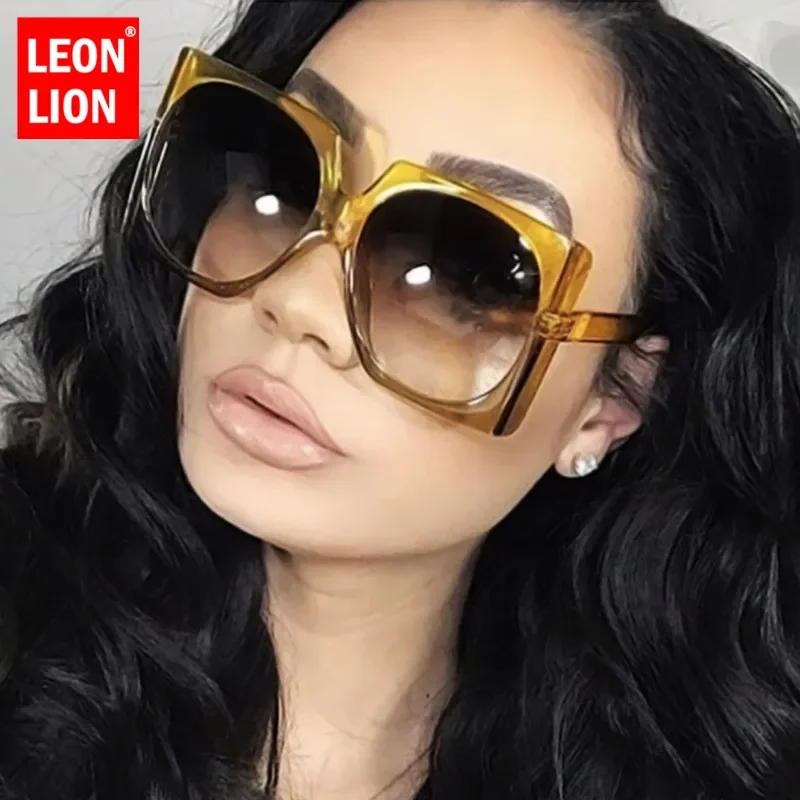 LeonLion Square Oversized Sunglasses Women 2023 Glasses Women Luxury Eyeglasses Women/Men Brand Designer Gafas De Sol De Mujer