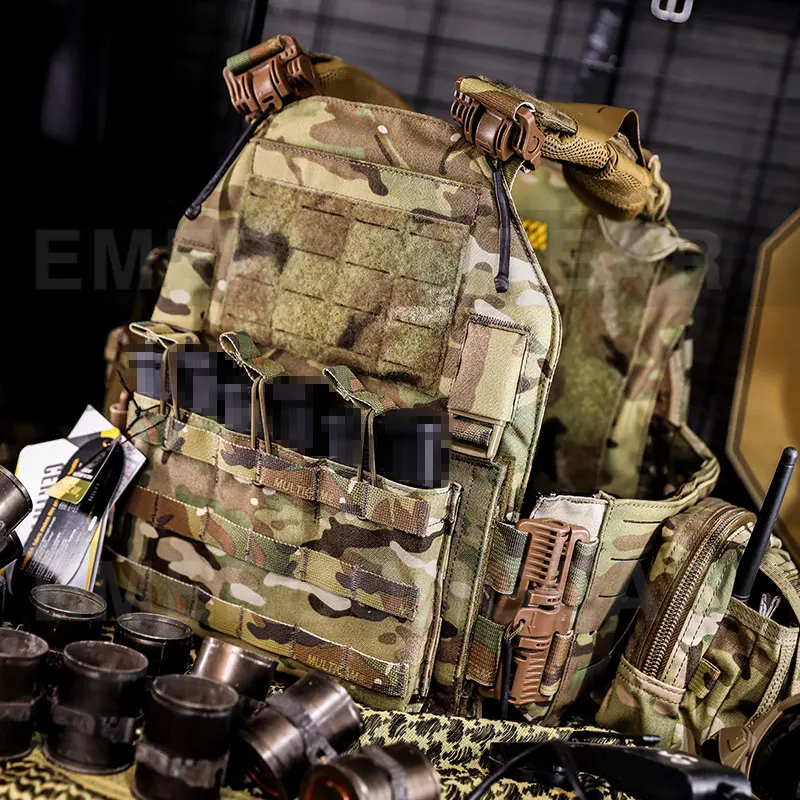 Emersongear Triple Open Top Magazine Pouch Tactical Combat Molle MAG Pouch 5.56 EM6356