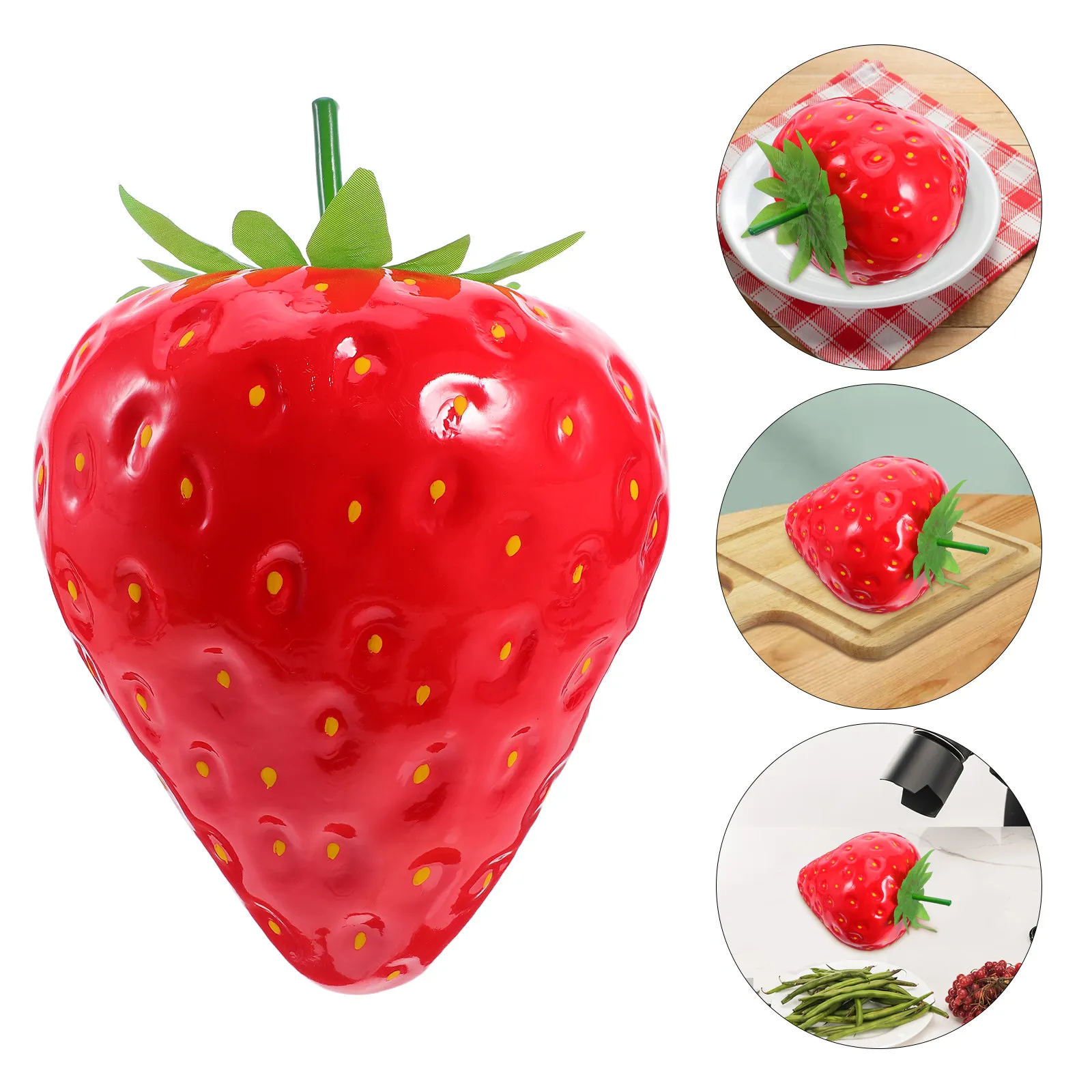 Giant Size Artificial Strawberry 11.7x8.6 Realistic Simulation Fake Fruit Party Decor Photo Strawberry Party Supplies