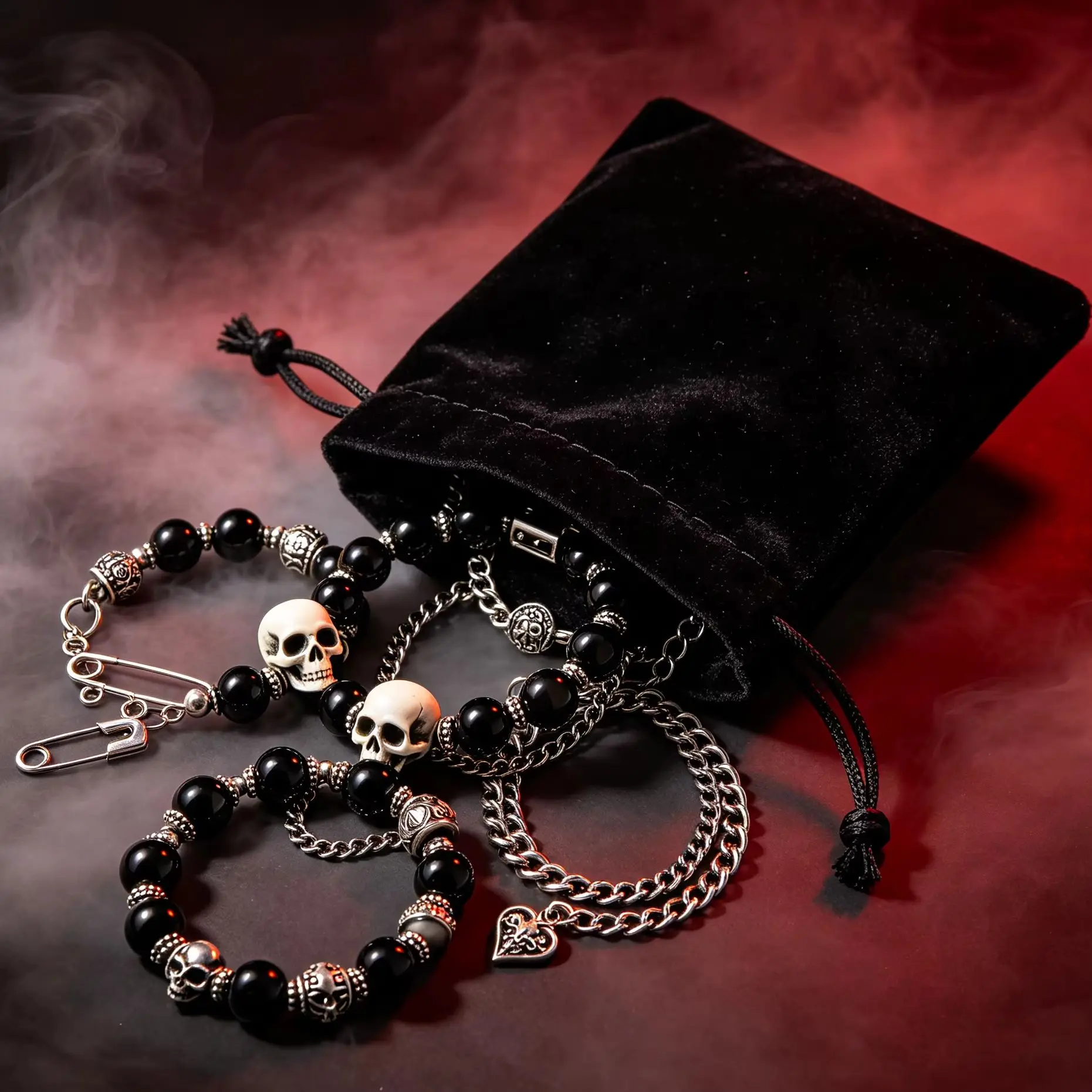 Dark Gothic Skull Bracelet Blind Box Random Punk Jewelry Mystery Pack