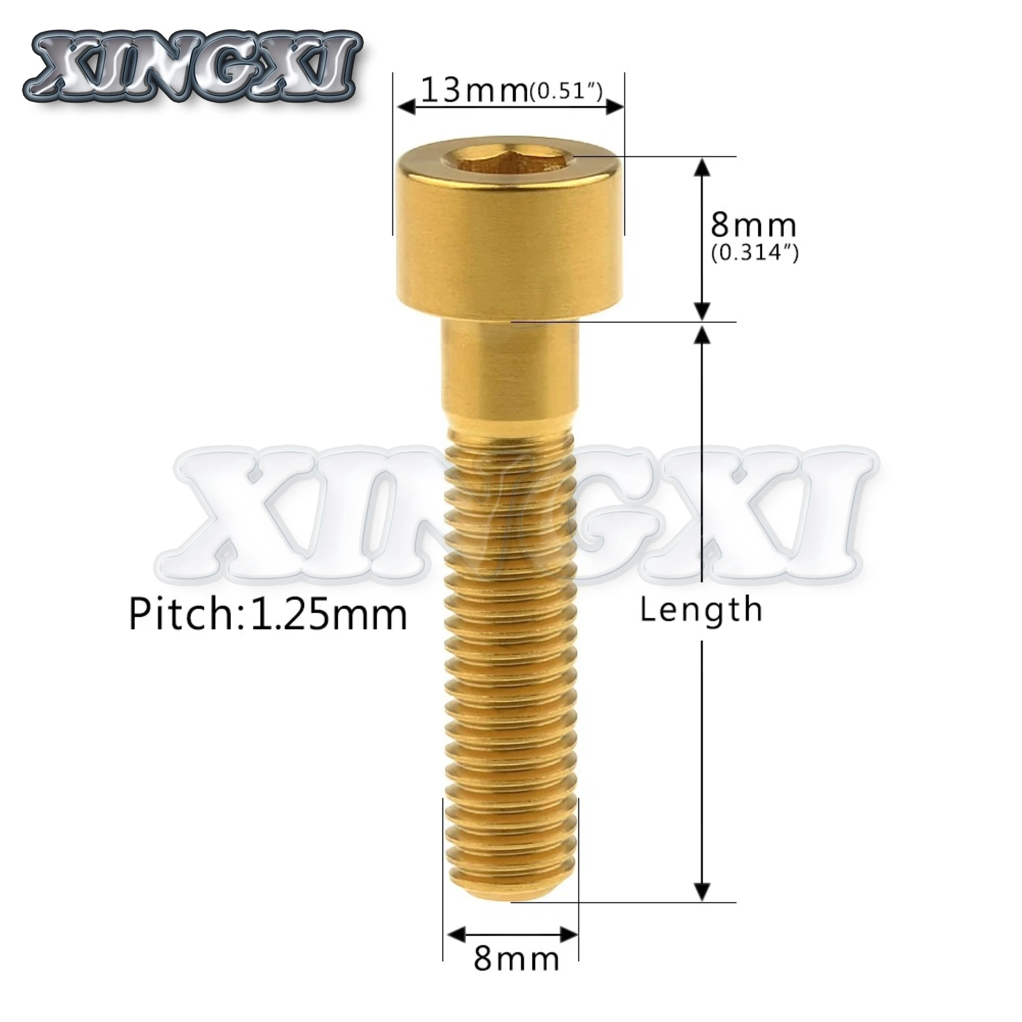 Xingxi DIN912 Bolt M8X15 20 25 30 35 40 45 50 60 70mm Allen Key Socket Head Screw For Bicycle Motorcycle Car Motor Parts