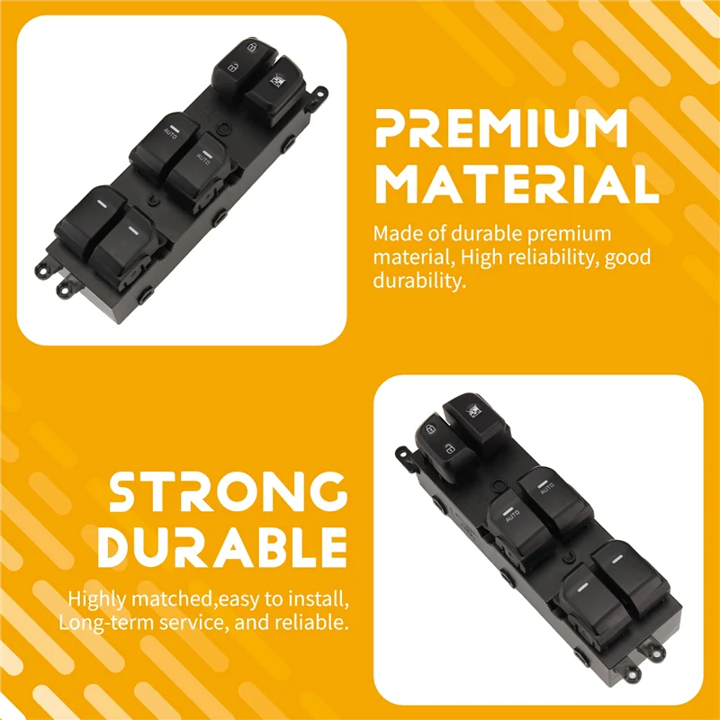 ABKQ-Per KIA SOUL 2014-2019 Compatibile 2 AUTO Finestra di Potere Anteriore Sinistra Interruttore di Controllo Principale Pulsante Regolatore 93570B2030CA 93570B20