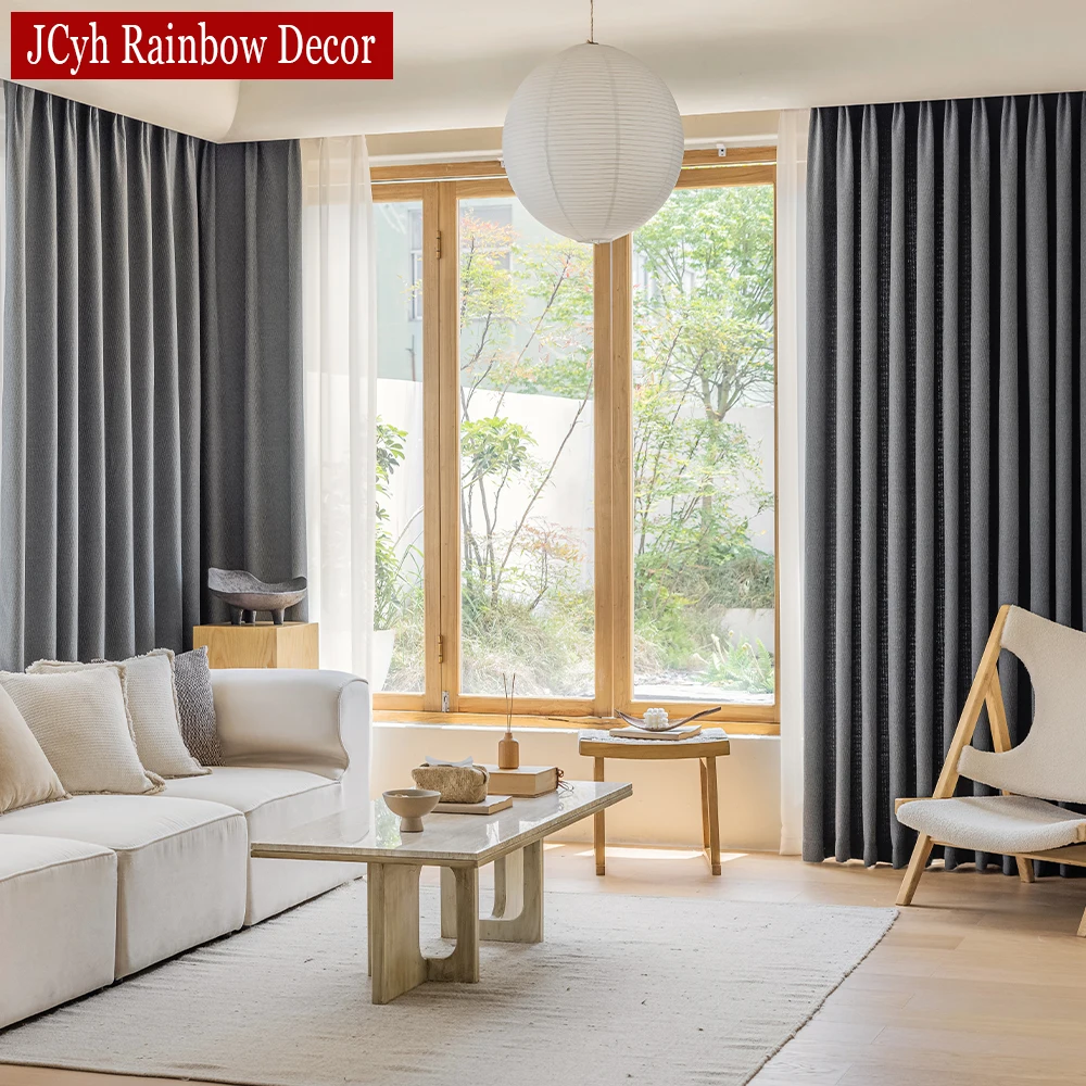 Modern Blackout Curtains for Bedroom Solid Living Room Curtain for Windows Rideaux Wheat Patterns Occultant Cortinas Home Decor