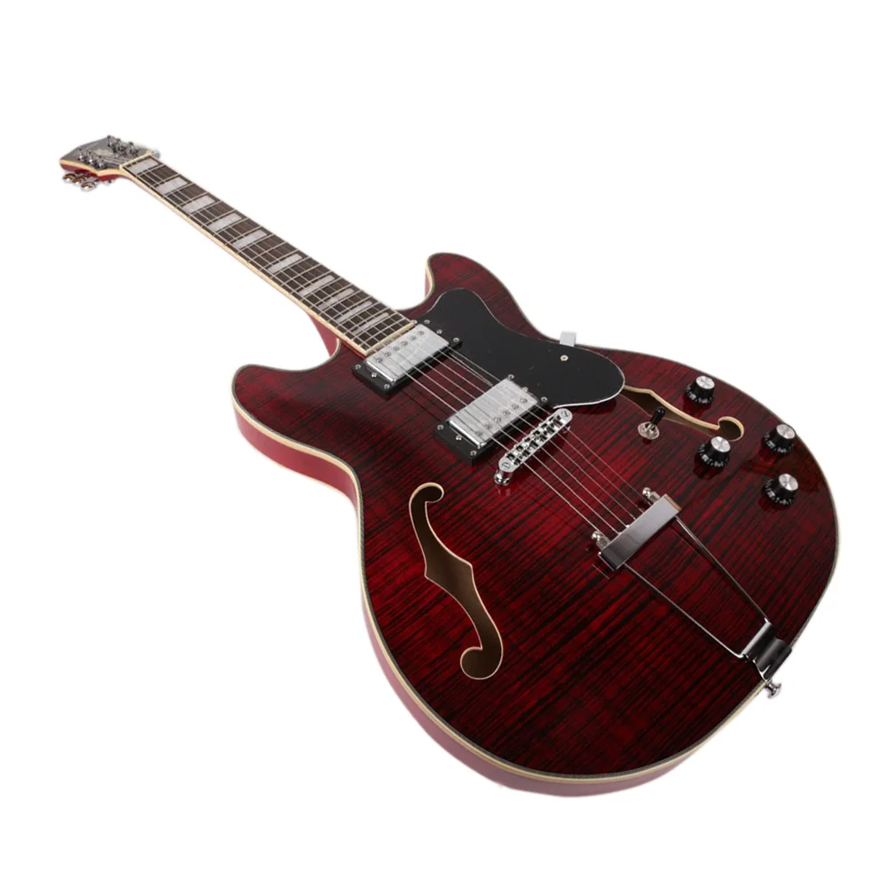 Good quality f maple jazz hollow body f hole flame maple electric guitar electricas electro electrique guitare guiter guitarra