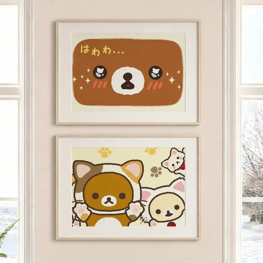 Lovely R-Rilakkuma-S bears Poster HD Self Adhesive Waterproof Wall Art Ideal for Home Office Dorm Gift Customizable