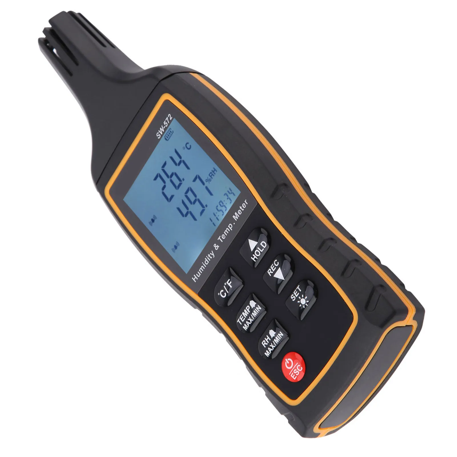 Handheld Digital Thermometer Hygrometer Digital Temperature Humidity Detector LCD Backlight Screen Measuring Tools ﻿
