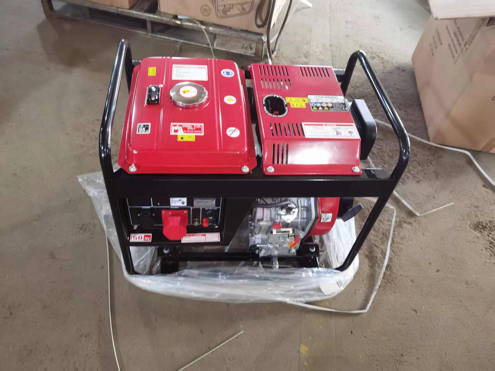 LBD-6500 Recoil Start 5KW diesel Generator Copper Wire Three-Phase diesel Generator with Wheels & Push Handle