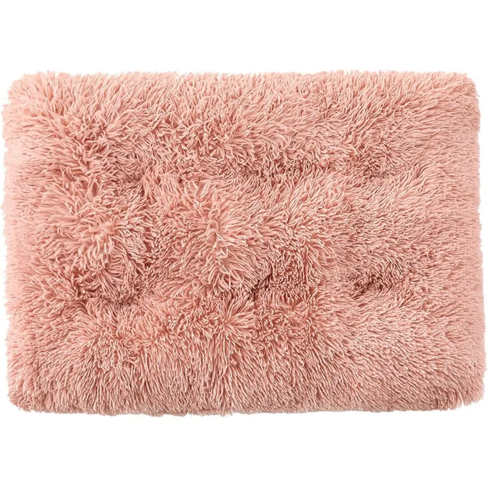 

Уютная плюшевая кровать для кошек и собак, теплый зимний спальный коврик, удобный дом для домашних животных из розовой кожи