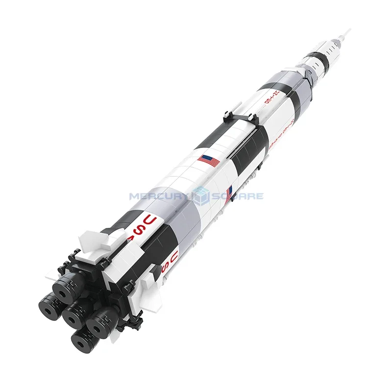 Apollo Saturn V MOC 33002 Aerospace Model Building Blocks Space Rocket Ideas Bricks Educational Toy Kids Birthday XMAS Gift