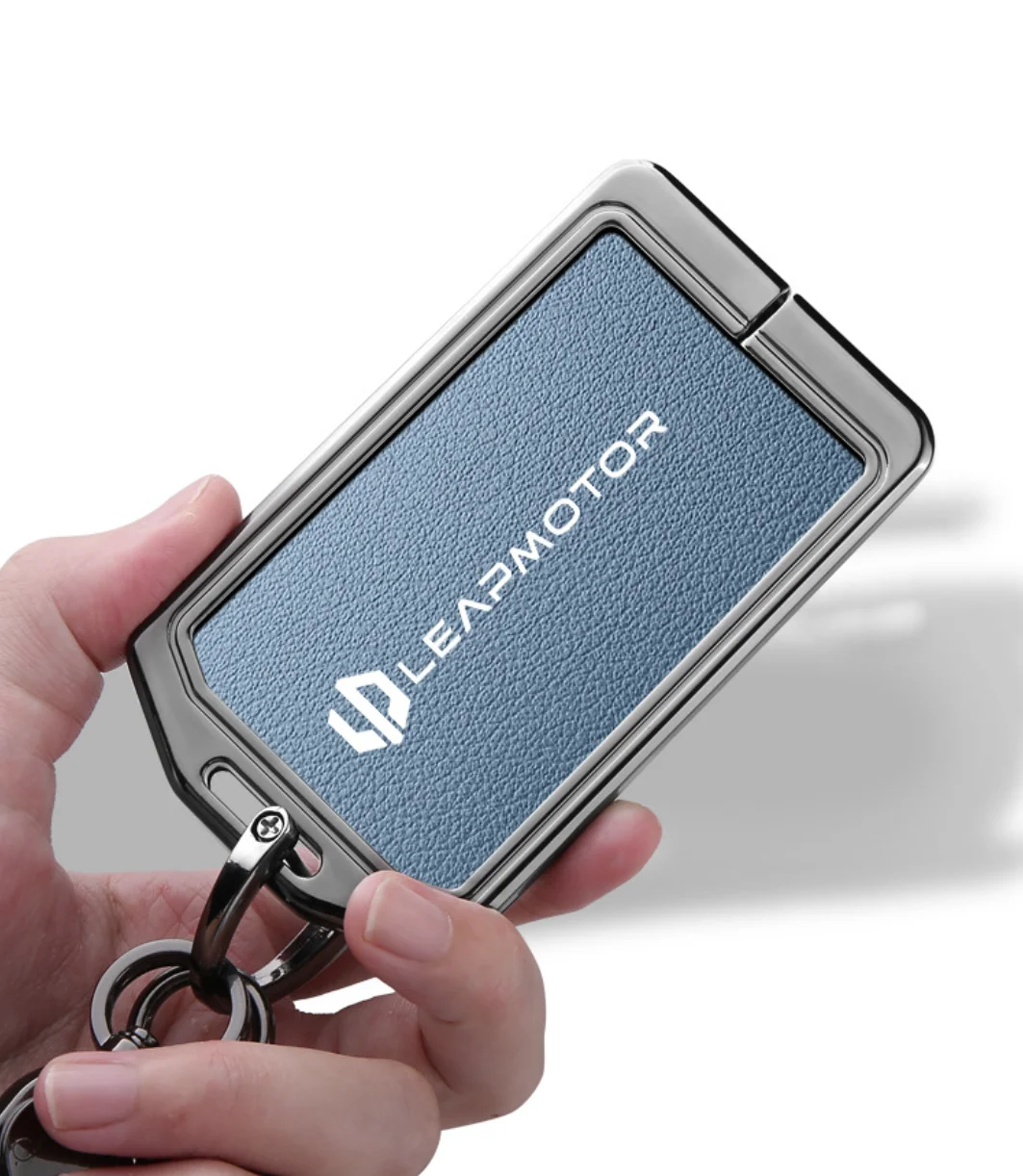 Auto Zink-legierung Leder NFC Karte Fernbedienung Schlüssel Abdeckung Fall Für Leapmotor C10 C11 C16 Schutz Halter Shell Auto Schlüsselbund Zubehör – Detail 3