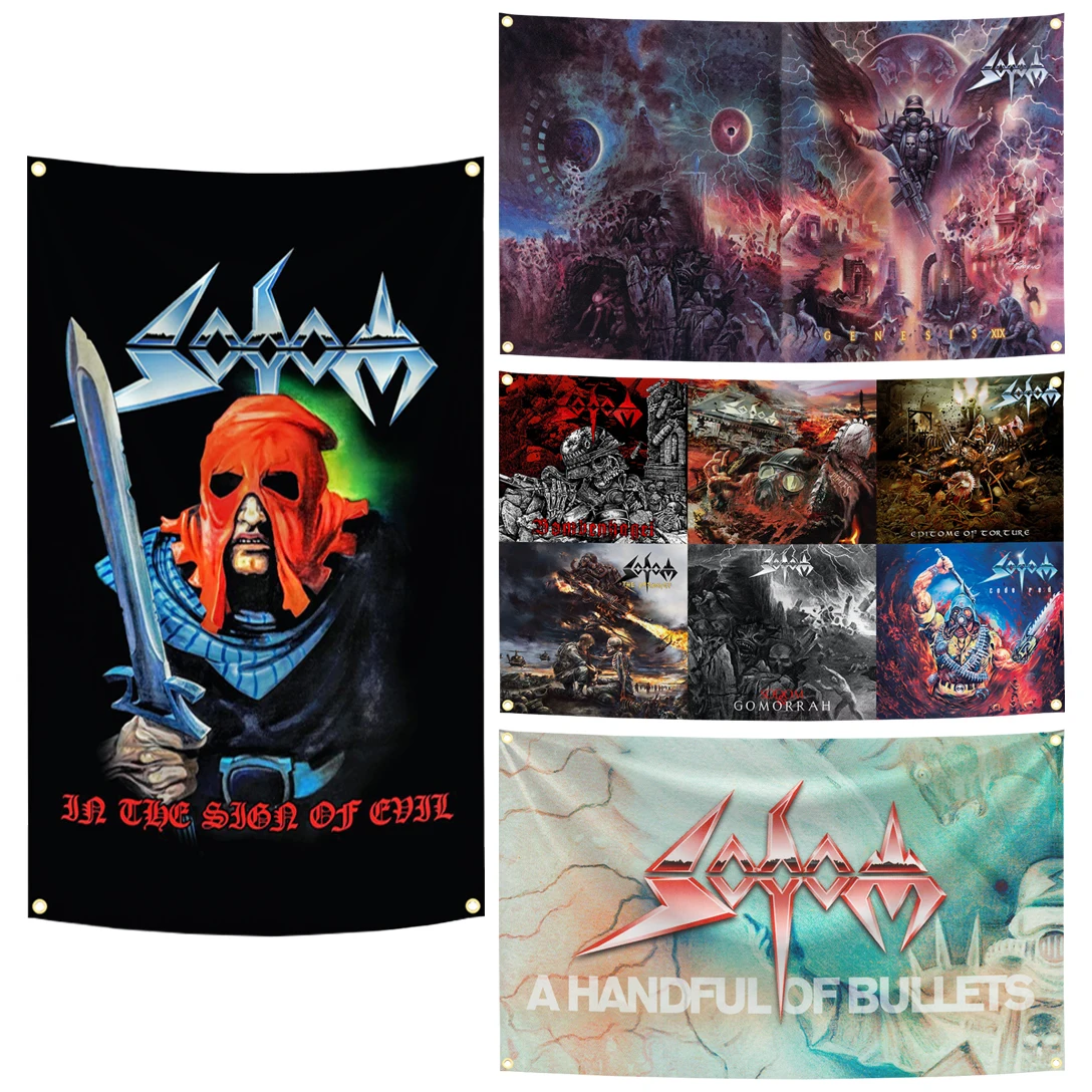 Sodoms Flag Germany Thrash Metal Tapestry Rock Band Home Decor Bedroom Dorm Background Concert Banner Outdoor Indoor Decoration