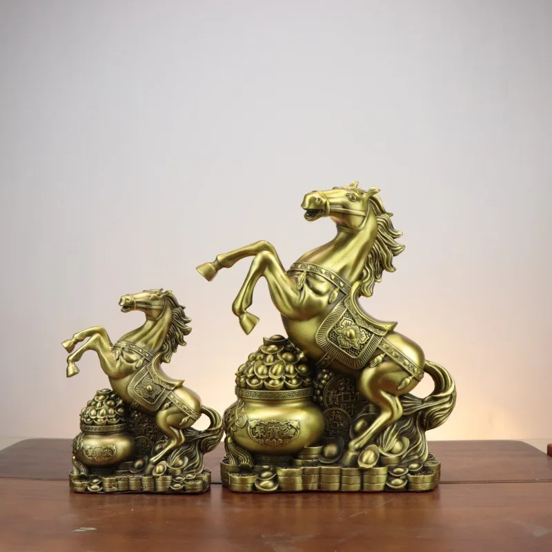 Brass Zodiac Ornament, Money Bag For Instant Wealth, Treasure Basin Horse