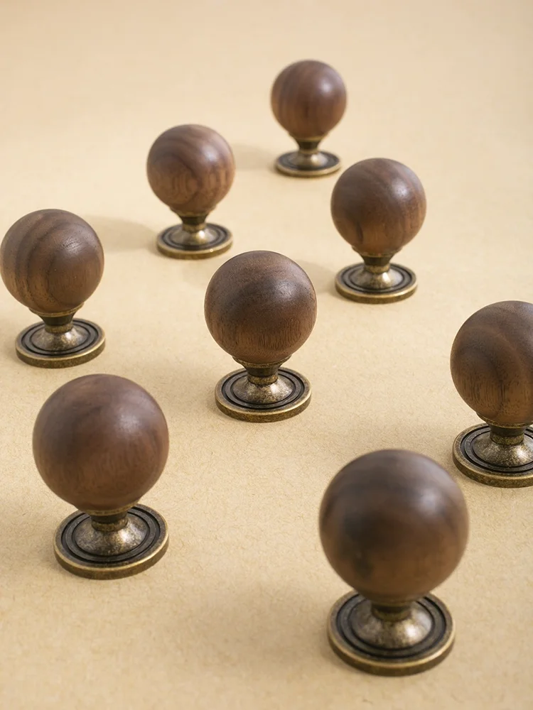 النحاس الجوز مقبض كابينة خزانة باب درج الأجهزة خزانة خزانة مضمد مقبض درج #6