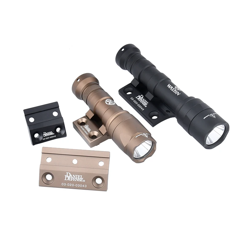 Tactical SF M300 M600 Metal Flashlight LED White Light Hunting With DD Offset Mount Base Fit Mlok Keymod SMR 20MM Rail