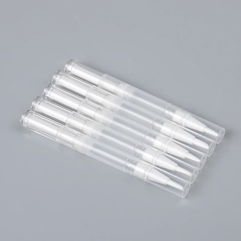Nail Oil Pen With Brush  5Pcs 3ml Transparent Twist Nail Twist Pens Empty Transparent Cosmetic Container Pen Lip Gloss Tubes