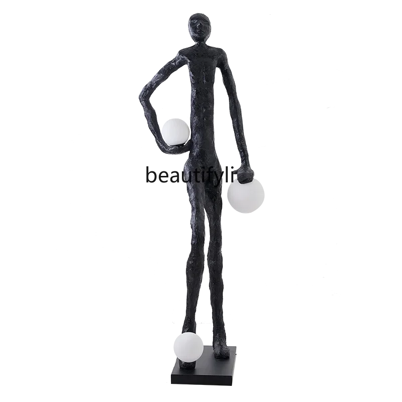 

Nordic Sculpture Humanoid Figure Football Floor Lamp Hotel Mall Exhibition Hall Decoration Creative Designer Decorative Lamps