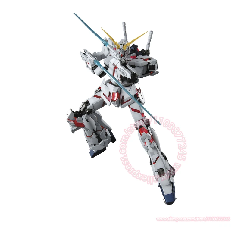 BANDAI MG Gundam Unicorn Assembly Model Tabletop Decoration Can Move Doll Children's Toys Birthday Gift Cool Hand1/100