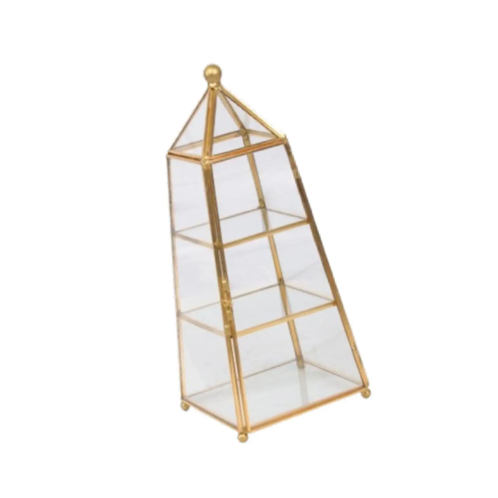 Glass Metal Jewelry Organizer Box Trinket Box Birthday Gift Clear Jewelry Display Case Makeup Storage Case for Chains Watches
