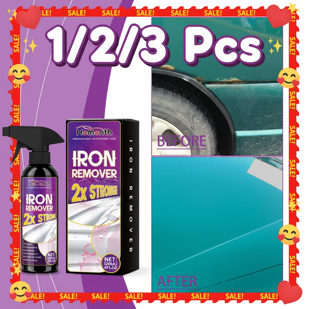1/2/3Pcs Large Capacity Powerful Car Rust Remover Spray Multi-use Exhaust/Wheel Care, Metal Powder Remover