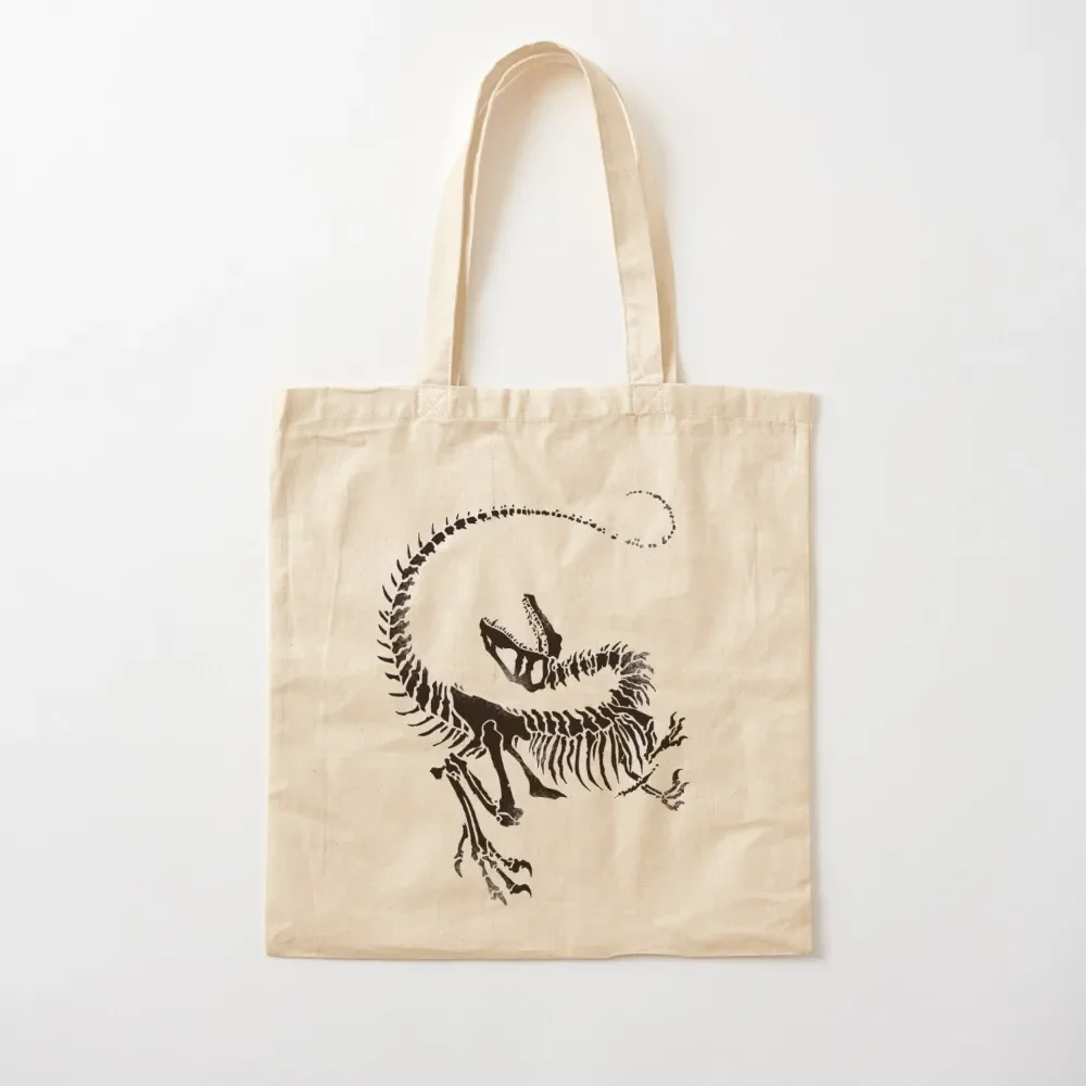 Velociraptor Skeleton Print Tote Bag personalized tote bag personalized tote Women's beach