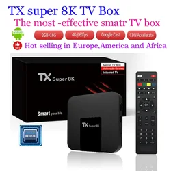 [Genuine]Hot Selling Super Smart TV Box TX Super 8K Android 11 TV Box Global Market Media Player 2GB 16GB WiFi Set Top Box