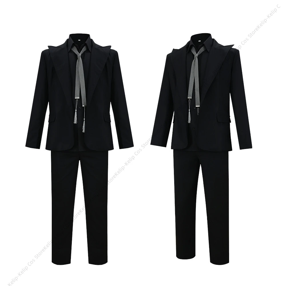 GO Crowley Cosplay Costume Black Slim Fit Suit Demon Elegant Retro Blazer Pants Set For Adult Men Halloween Party Outfit view 4