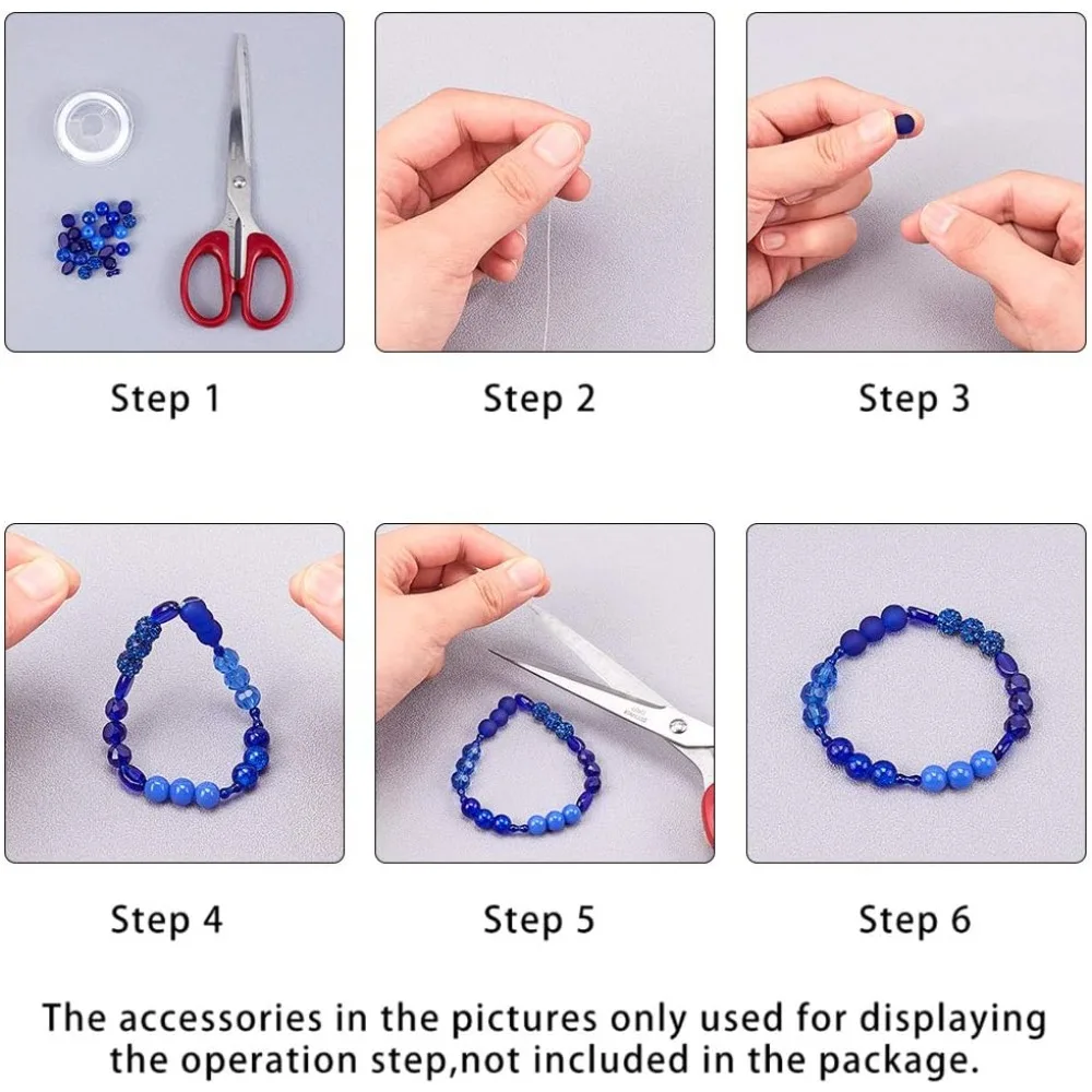 345 قطعة Rondelle خرز زجاجي أزرق ملكي مع أنبوب 60 جرام خرز زجاجي أزرق 6 مللي متر 8 مللي متر 9 مللي متر 10 مللي متر لصنع المجوهرات مع صندوق حاوية