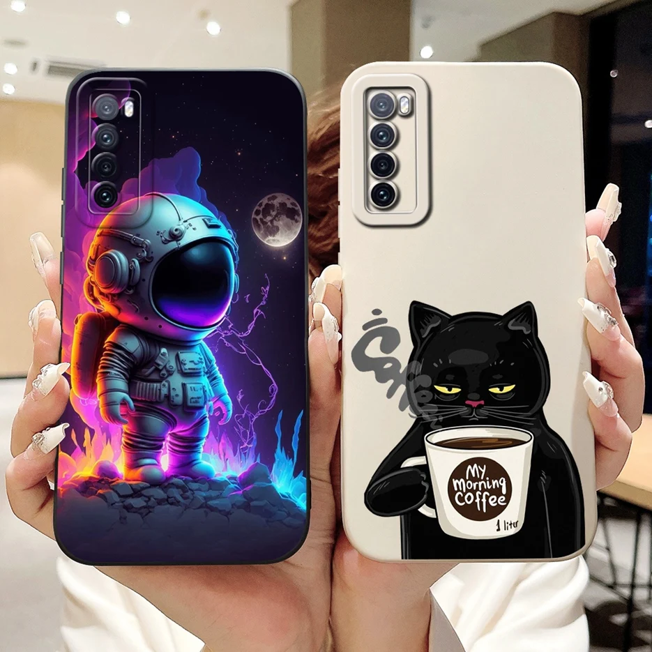For Huawei Nova 7 5G Case Cute Dinosaur Cartoon Cover Shockproof Phone Case For Huawei Nova 7 Pro Nova7 SE Soft TPU Fundas Coque