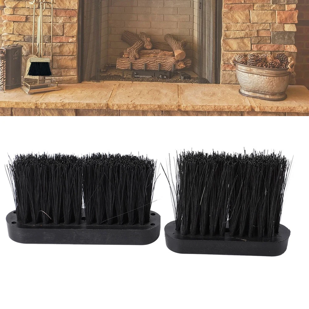 

1pc Fireplace Brush Replacement Broom Plastic Handle Fireplace Cleaning Tools Spare Hearth Brush Head Refill Black