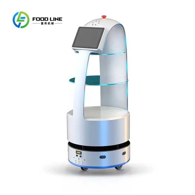 Customized Intelligent Commercial Delivery Robot for Fast-Food Restaurants Big-Wheel Food Delivery Robot with Cover Box