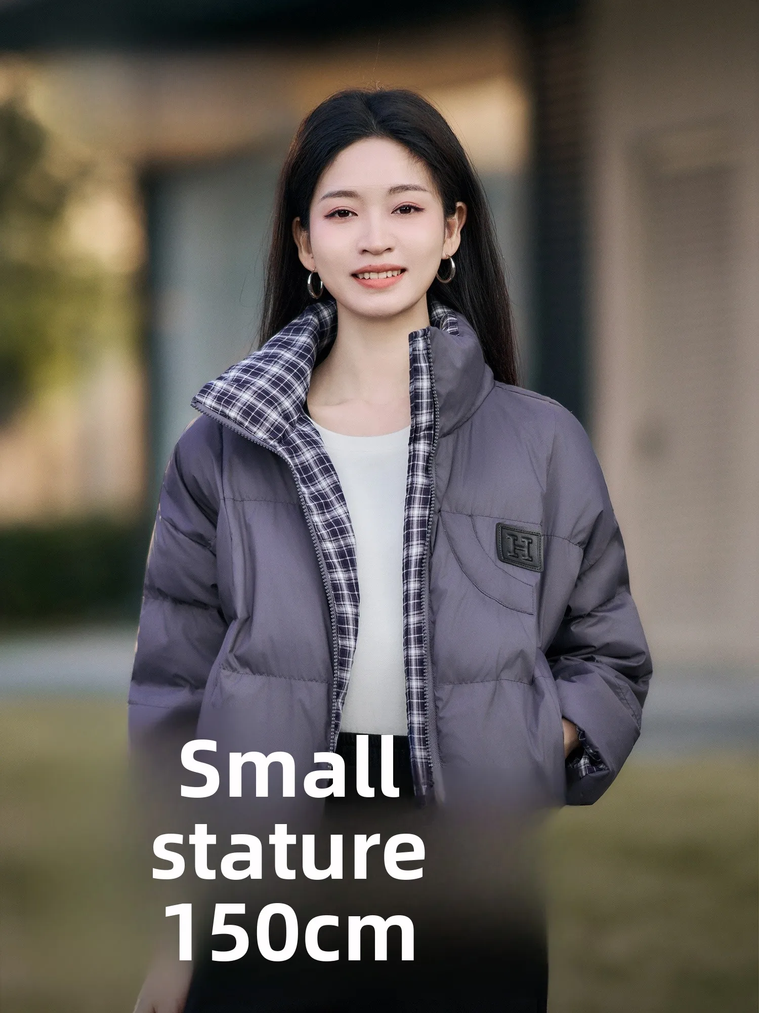 

ay Fce Lined Jaet Small Size Early Winter Outerwear Women's Casual Sle Stand Fit Polyester Fiber Long Sve or...