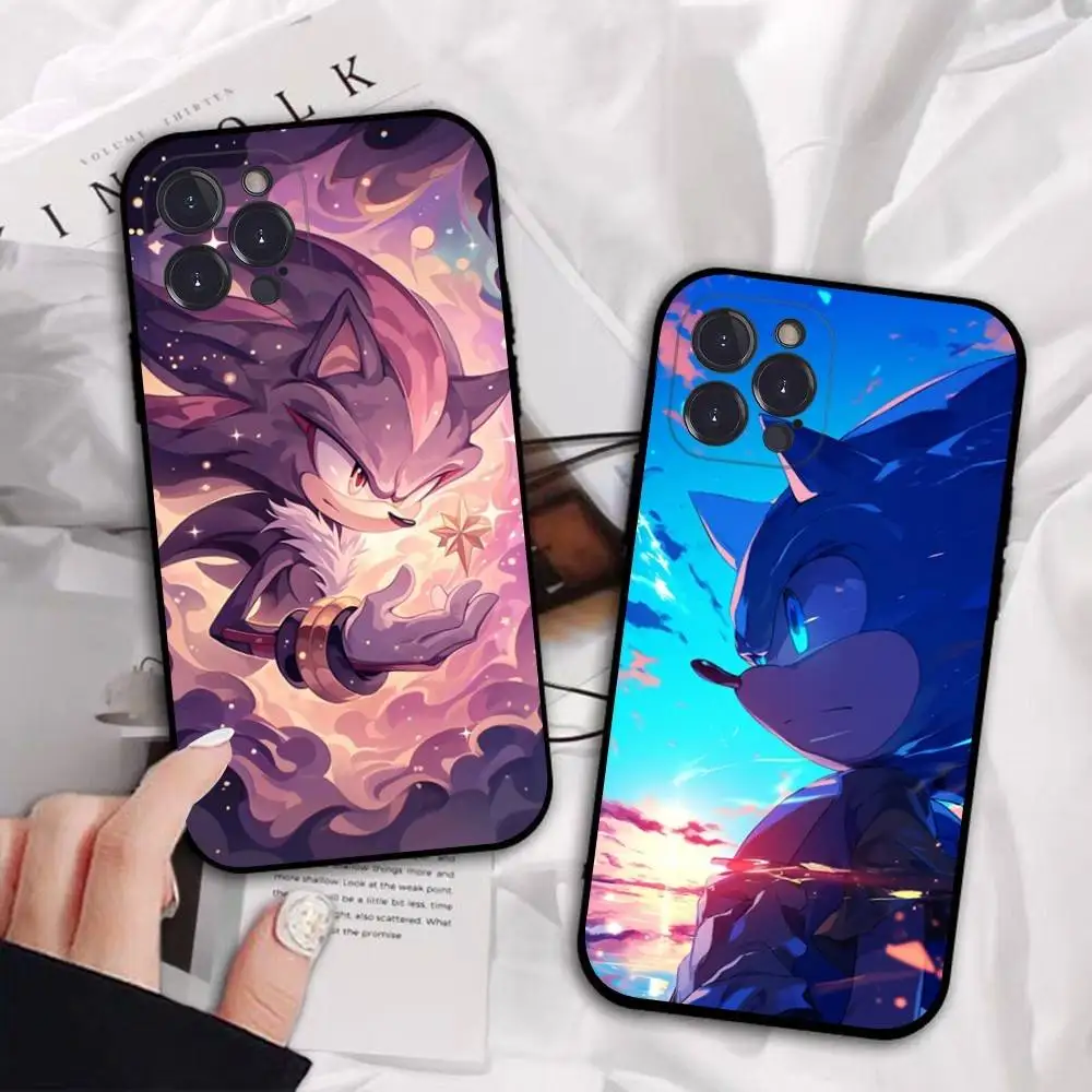 الكلاسيكية الكرتون S-سونيك فيلم جراب هاتف آيفون 16 15 14 11 12 13 Mini Pro XS ماكس غطاء 6 7 8 Plus X Funda Shell