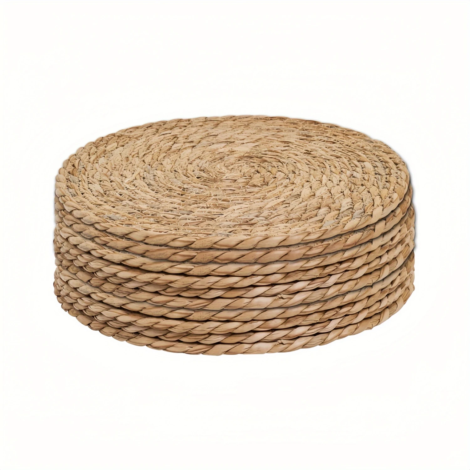 

6pcs Hand Woven Placemat, Japanese Garden Tea Cup Heat Insulation Mat, Table And Tea Table Straw Round Bowl Mat Plate Mat, Japan