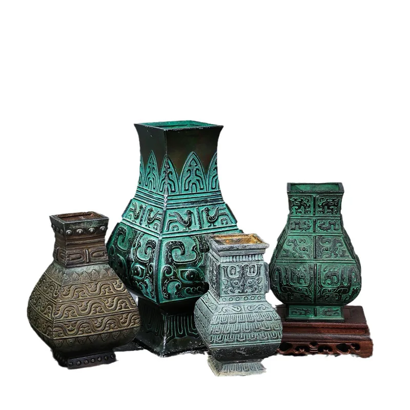 

Flower ware, tin alloy, square, flower arrangement, utensils, retro, ornaments, hotels, homestays