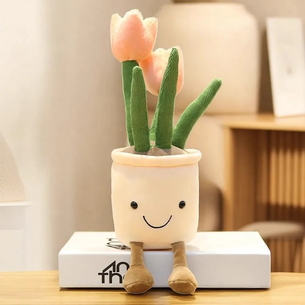 チューリップリアルなおもちゃ多肉植物ぬいぐるみ充填おもちゃ鉢植えの花の装飾おもちゃルーム本棚装飾クリエイティブ