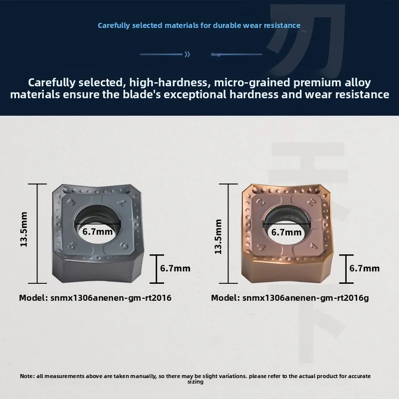 SNMX1306ANEN-GM شديدة التحمل خشنة مملة 45 °   إدراج طحن كربيد مزدوج الوجه، للفولاذ/الفولاذ المقاوم للصدأ #2