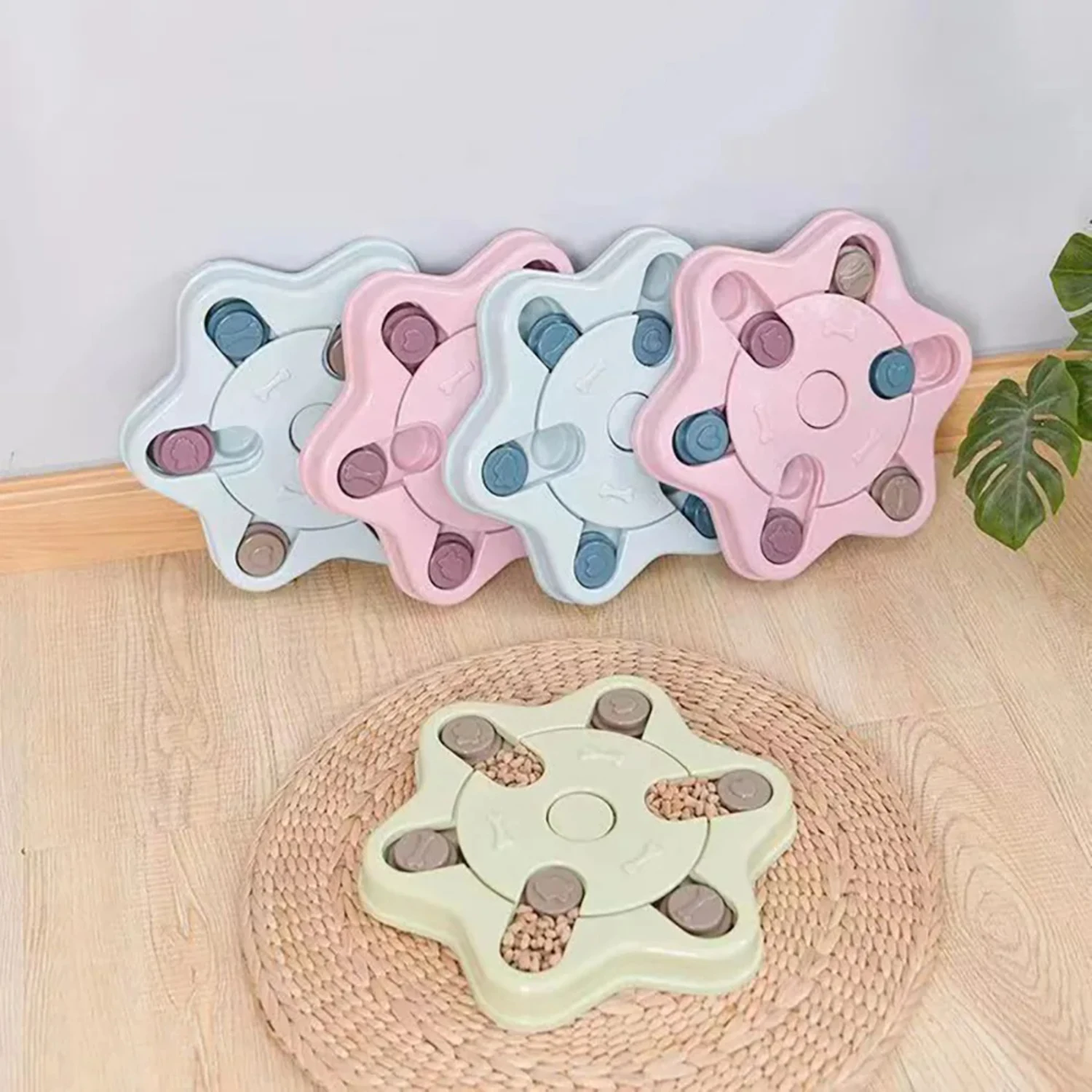 Dog bowl educational toy slow feeder  increase puppy IQ food dispenser slow eating non-slip bowl pet dog training toy bowl