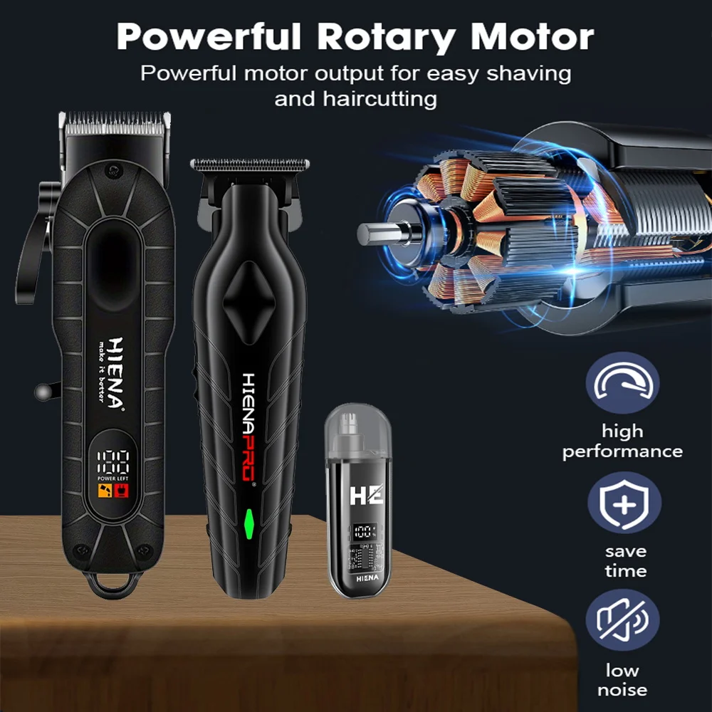 Профессиональная перезаряжаемая машинка для стрижки волос HIENA, небольшая портативная машинка для стрижки волос, легко использовать в домашних условиях, быстрая стрижка, без вытягивания волос