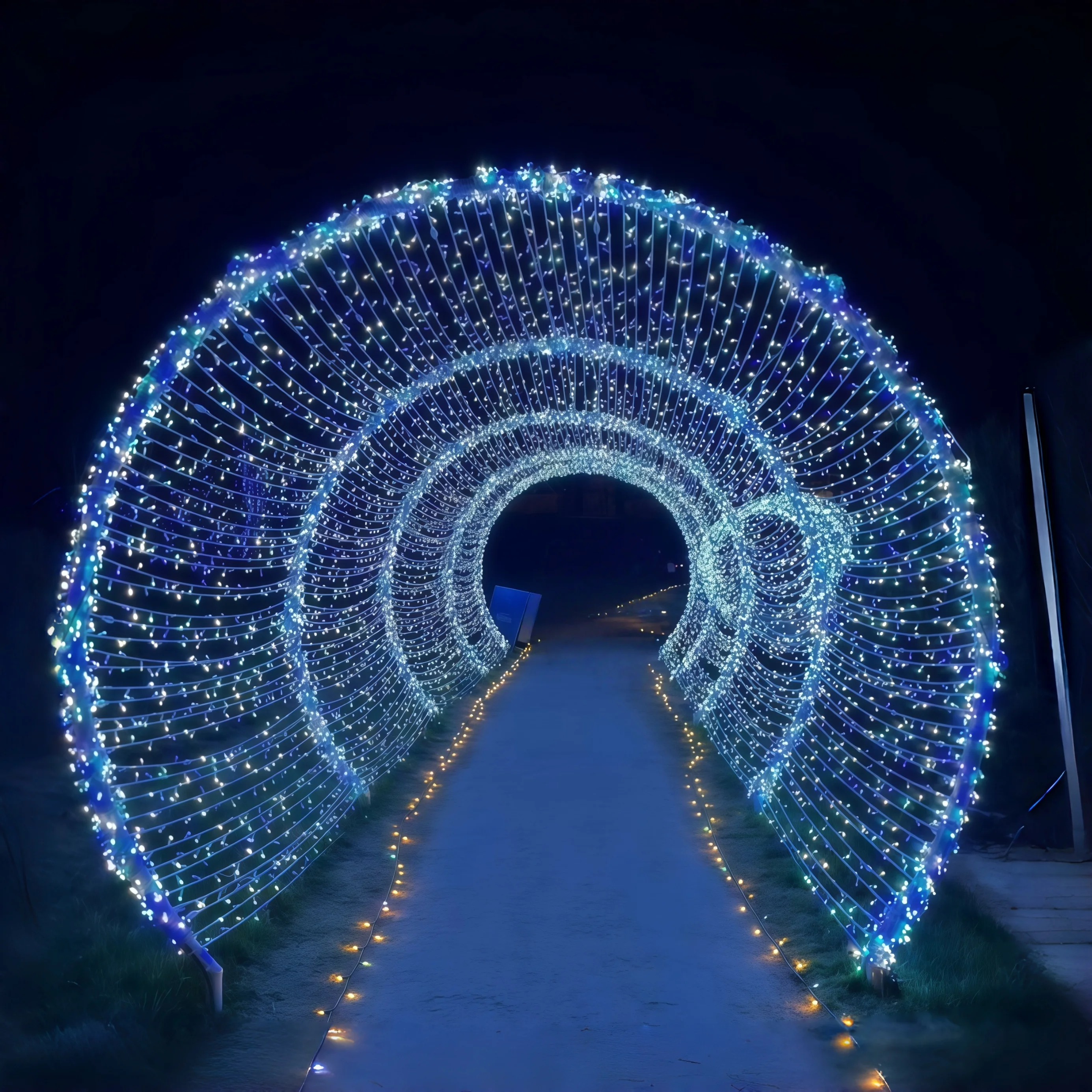Romantic LED Arch Tunnel Light for Outdoor Plaza Wedding and Christmas Decoration with Twinkling String Lights