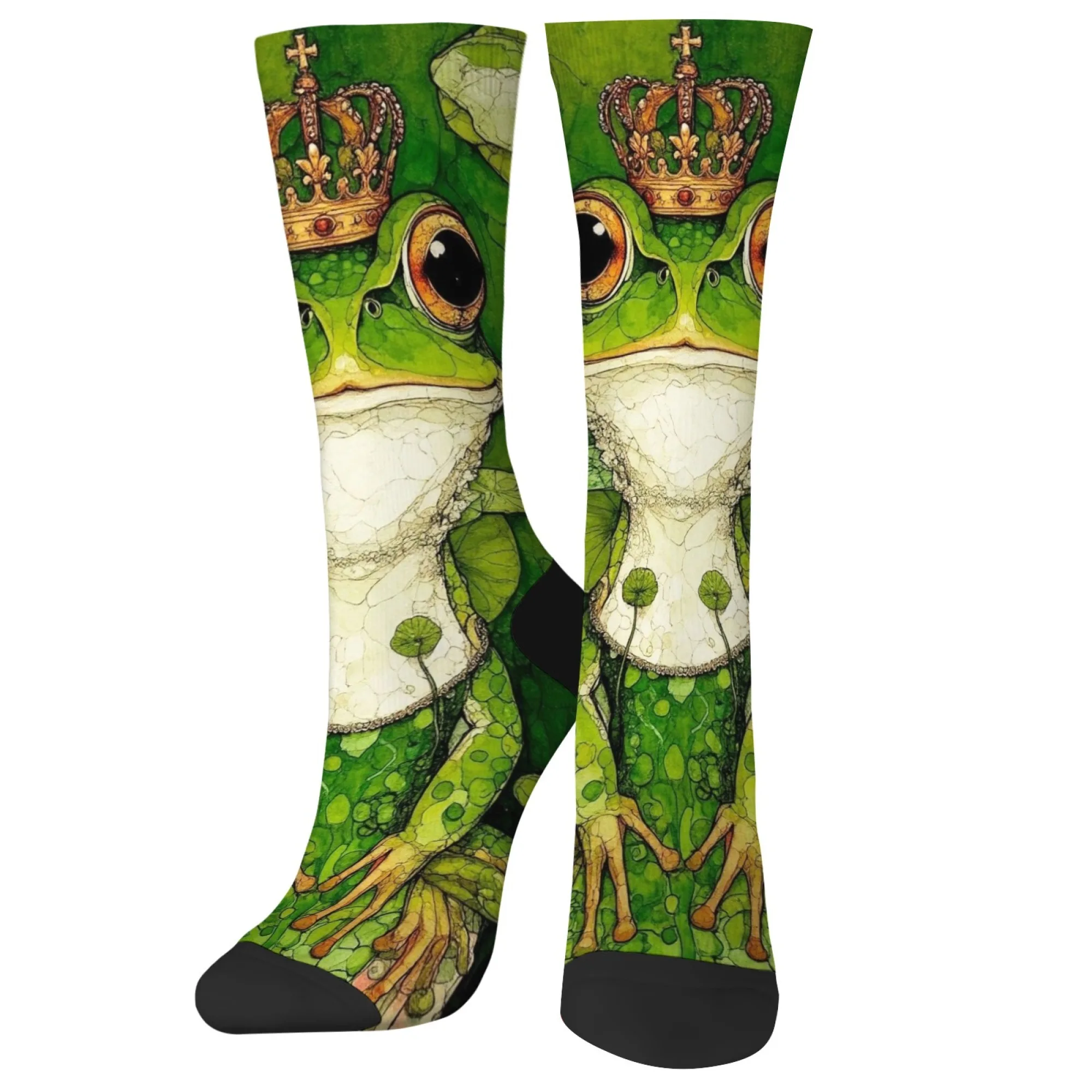 Das personalisierte Bild einer Socken mit Frosch-Aufdruck, bequeme, rutschfeste, lässige Sportsocken, Neuheit, Hip-Hop, lustige Crew-Socken, Unisex-Geschenk