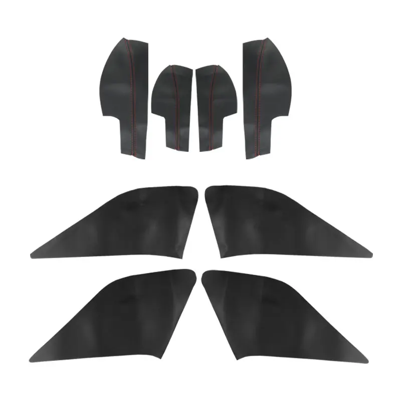 4‑Pieces Interior Door Armrest Refurb Trim, Microfiber Leather Protective Cover for Peugeot 307 2004‑2013